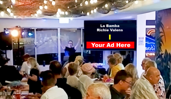 Example Dingo's Music Bingo advertising display